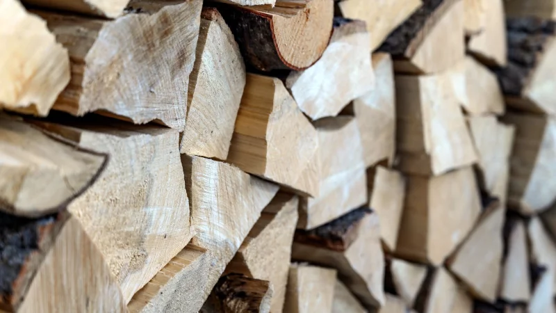 Trockenes, gespaltenes Holz mit weniger als 20 Prozent Feuchtigkeit ist ideales Feuerholz für Ofen und Kamin. - © Daniel Maurer/dpa-tmn