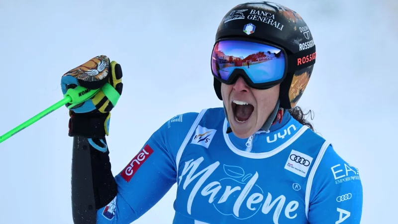 Jubelte nach einem famosen Comeback: Ski-Ass Federica Brignone. - &copy; Marco Trovati/AP/dpa