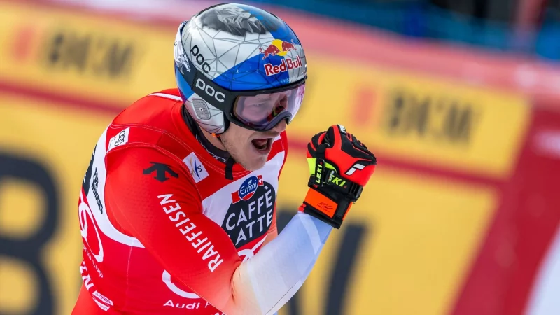 Eine Klasse f&uuml;r sich: Der Schweizer Ski-Star Marco Odermatt. - &copy; Peter Schneider/Keystone/dpa