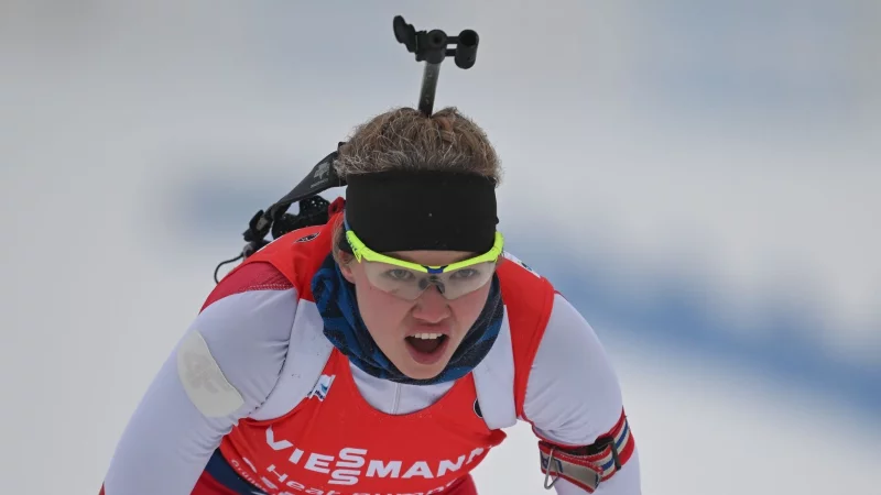 Darja Dolidowitsch ist Teil des Fl&uuml;chtlingsteams des Welt-Biathlonverbandes. - &copy; Hendrik Schmidt/dpa