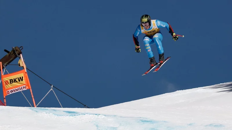 Giovanni Franzoni gelingt beim Super-G von Wengen eine exzellente Fahrt. - &copy; Gabriele Facciotti/AP/dpa