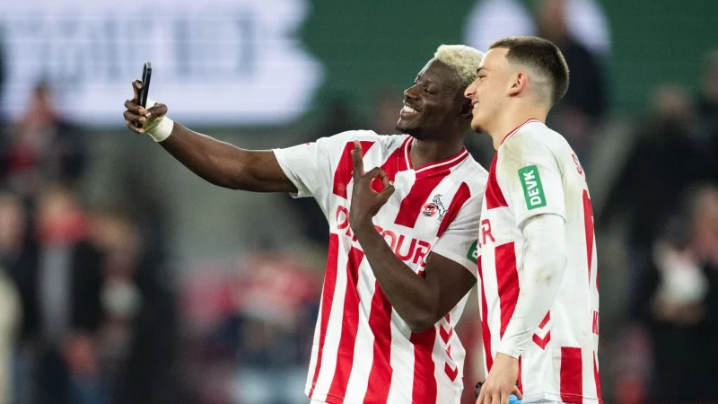K&ouml;lns Ragnar Ache (l) war mit seinem Doppelpack gegen Mainz der Matchwinner. - &copy; Marius Becker/dpa