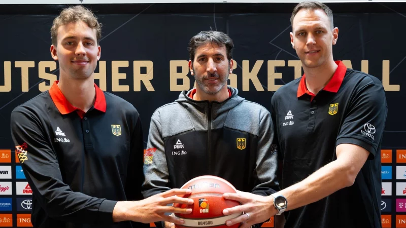 Franz Wagner, Alex Mumbru und Johannes Voigtmann in M&uuml;nchen. - &copy; Sven Hoppe/dpa