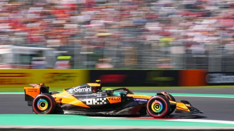 Nach seinem Defekt am McLaren in Zandvoort ist Norris voll in Fahrt. - © Antonio Calanni/AP/dpa