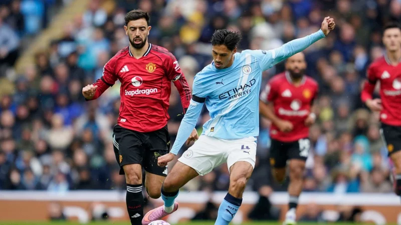 Tijjani Reijnders von Manchester City vergab eine gute Chance. - &copy; Dave Thompson/AP/dpa