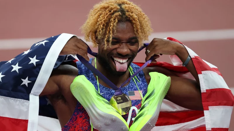 Noah Lyles ist zum vierten Mal in Folge Weltmeister &uuml;ber die 200 Meter. - &copy; Oliver Weiken/dpa