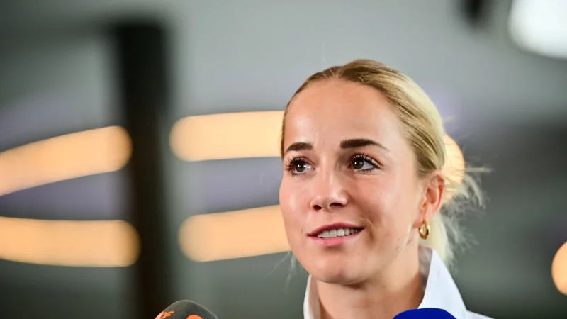 Sieht die Zukunft positiv: DFB-Kapit&auml;nin Giulia Gwinn. - &copy; Sebastian Christoph Gollnow/dpa