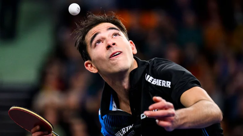 WM-Finale verloren: Der Brasilianer Hugo Calderano von TTF Ochsenhausen. - © Tom Weller/dpa