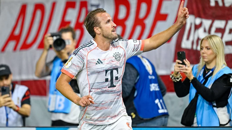 Sorgte für die späte Bayern-Erlösung: Star-Stürmer Harry Kane. - © Uwe Anspach/dpa