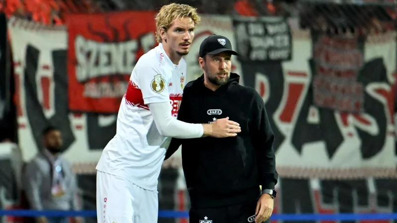 Abschied aus Stuttgart: Coach Sebastian Hoene&szlig; muss wohl k&uuml;nftig auf Nick Woltemade verzichten. - &copy; Swen Pf&ouml;rtner/dpa