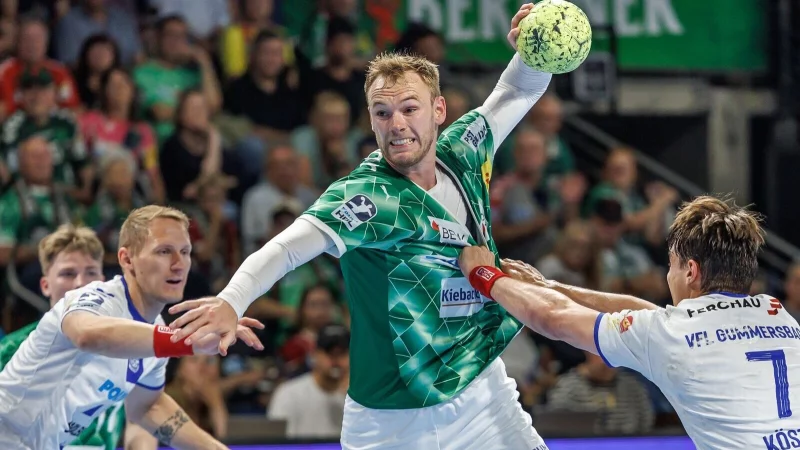 Erfolgsfaktor Mathias Gidsel wirft Berlin fast im Alleingang zum Sieg. - &copy; Andreas Gora/dpa