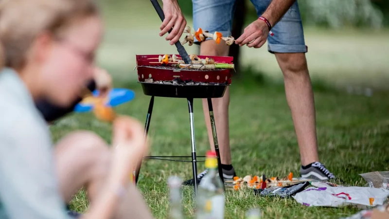 Glut und Essensreste einer Grillparty können für Wildtiere zur tödlichen Falle werden. - © Christoph Soeder/dpa/dpa-tmn