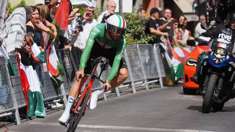 Der italienische Zeitfahrspezialist war auf der 18. Vuelta-Etappe der Schnellste. - &copy; Photogenic/Claudia Alba/EUROPA PRESS/dpa