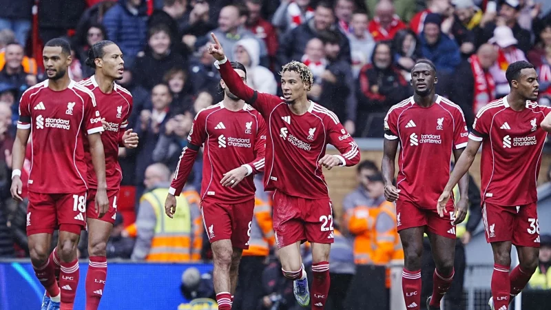 Der ehemalige Frankfurter Hugo Ekitike erzielte das 2:0 f&uuml;r Liverpool - &copy; Peter Byrne/PA Wire/dpa