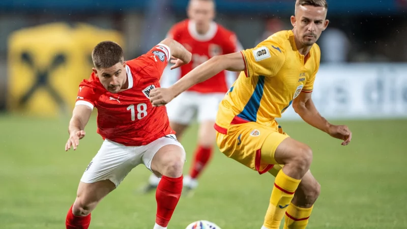 &Ouml;sterreich und Rum&auml;nien lieferten sich einen harten Fight in der WM-Qualifikation. - &copy; Georg Hochmuth/APA/dpa