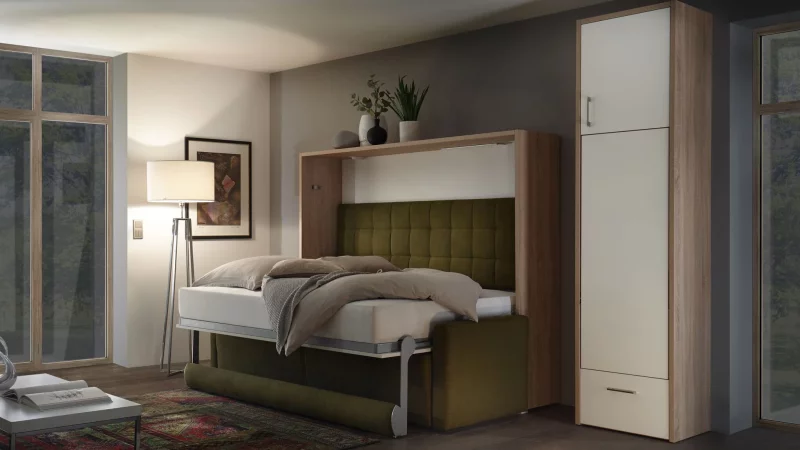 Zum Schlafen einfach ausklappen - praktisch so ein Wandbett. Hier ein Modell von Nehl Wohnideen. - © Gebr. Nehl/VDM/dpa-tmn