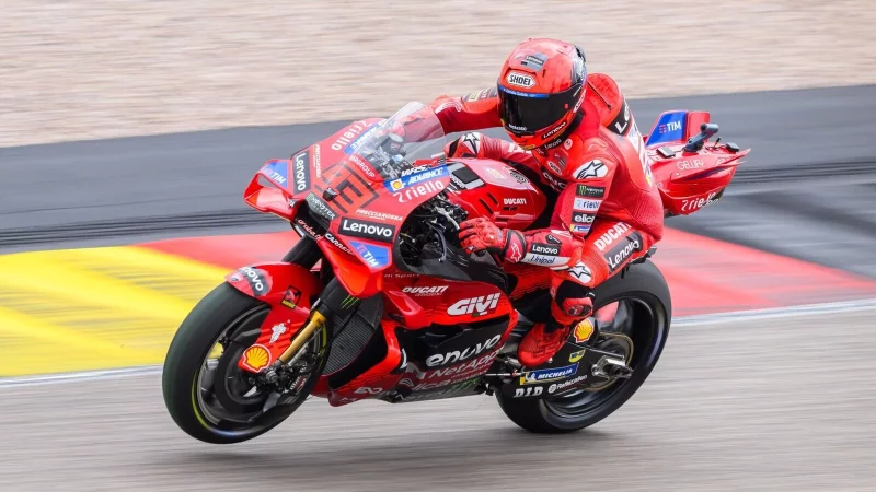 Marc M&aacute;rquez ist im Sprint nicht zu schlagen. - &copy; Robert Michael/dpa