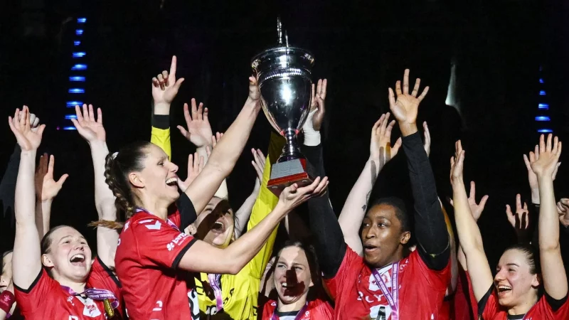 Solche Jubelbilder wird es vom deutschen Meister und Pokalsieger HB Ludwigsburg nicht mehr geben. - © Marijan Murat/dpa