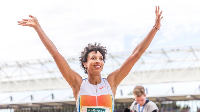 Malaika Mihambo gelang in Eugene ein Sprung über sieben Meter. - © Frank Hammerschmidt/dpa