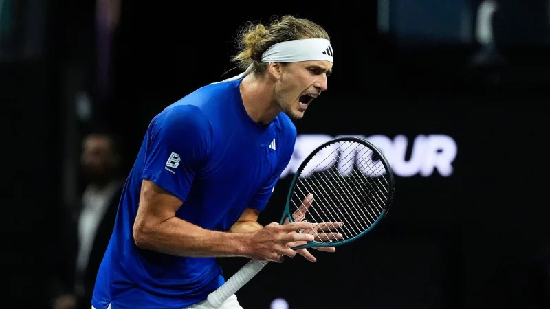 Alexander Zverev verzweifelte am zweiten Tag beim Laver Cup am Australier Alex de Minaur. - &copy; Jeff Chiu/AP/dpa