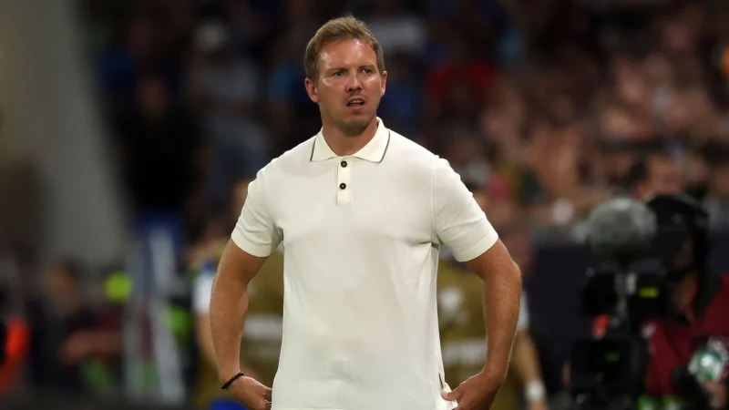 Bundestrainer Julian Nagelsmann ist ver&auml;rgert &uuml;ber die Leistung der Nationalmannschaft. - &copy; Christian Charisius/dpa