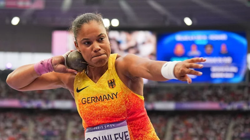 Kugelstoß-Olympiasiegerin Yemisi Ogunleye belegte bei der Team-EM in Madrid den zweiten Platz. - © Michael Kappeler/dpa