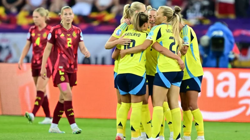 Das deutsche Team patzt, Schweden jubelt. - © Sebastian Christoph Gollnow/dpa