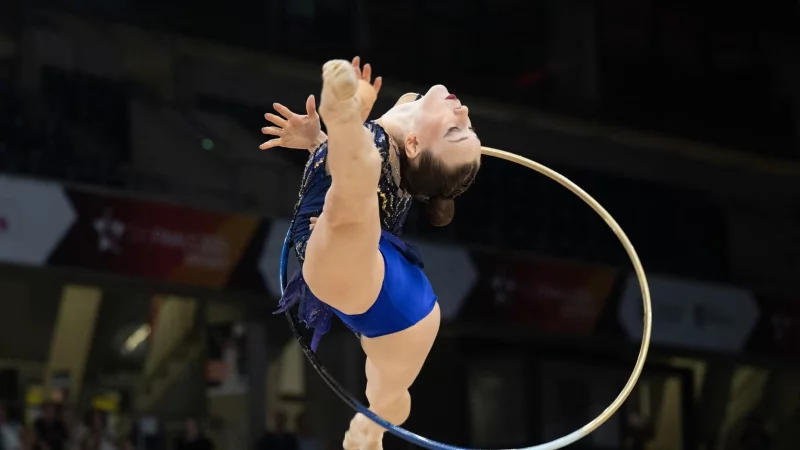Darja Varfolomeev holt sich den Titel als deutsche Mehrkampf-Meisterin zurück. - © Sebastian Kahnert/dpa