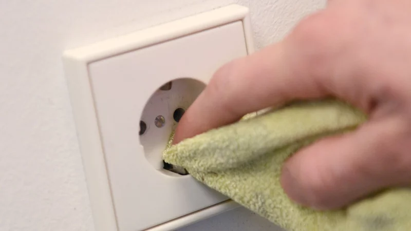 Empfehlenswert zum Säubern von Steckdosen sind trockene Mikrofasertücher oder spezielle Elektronik-Reinigungstücher. - © Caroline Seidel/dpa-tmn