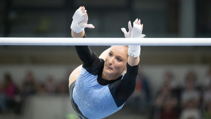 Konzentriert zum Titel: Karina Schönmaier. - © Sebastian Kahnert/dpa