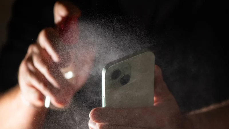 Blo&szlig; kein scharfes Zeug: Am Ende k&ouml;nnte das die Antifett-Beschichtung des Displays zerst&ouml;ren. - &copy; Franziska Gabbert/dpa-tmn