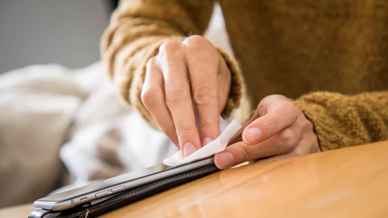 Ein weiches Tuch, vielleicht etwas Seifenwasser, mehr braucht es nicht. Scharfe oder alkoholhaltige Reinigungsmittel k&ouml;nnen im schlimmsten Fall die Displaybeschichtung angreifen. - &copy; Christin Klose/dpa-tmn