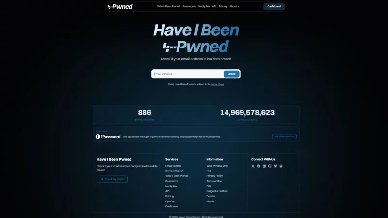 «Haveibeenpwned.com» hat einen neuen Look und neue Funktionen bekommen - das Grundprinzip ist aber das alte geblieben: zum Prüfen einfach die eigene E-Mail-Adresse eingeben. - © Haveibeenpwned.com/dpa-tmn