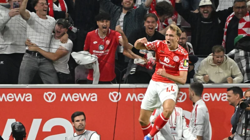 Angreifer Nelson Weiper erzielte das 3:1 f&uuml;r Mainz gegen Rosenborg Trondheim. - &copy; Torsten Silz/dpa