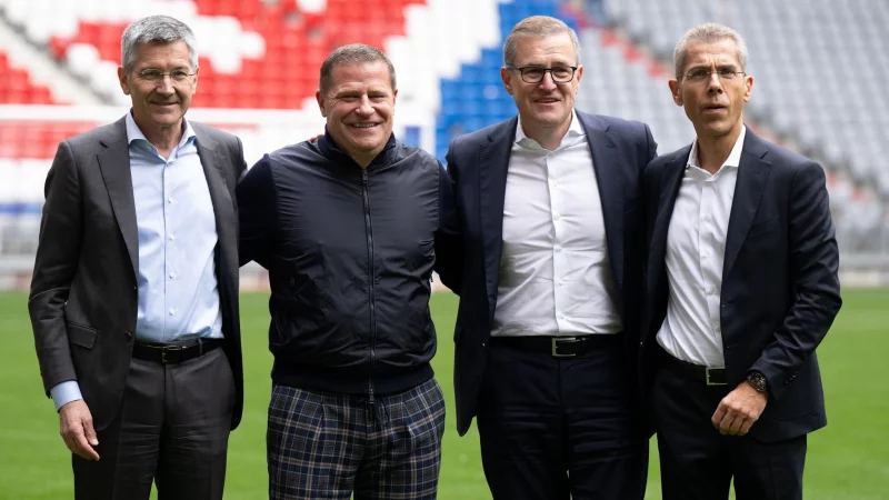Finanzvorstand Michael Diederich (r) k&ouml;nnte Medienberichten zufolge den FC Bayern zeitnah verlassen. - &copy; Sven Hoppe/dpa