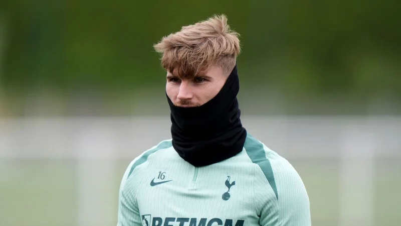 Timo Werner beim Training von Tottenham. - © Bradley Collyer/PA Wire/dpa