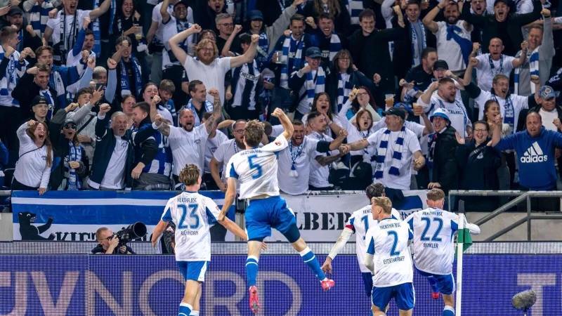 Hertha BSC feiert den ersten Saisonsieg in der 2. Liga. - &copy; David Inderlied/dpa