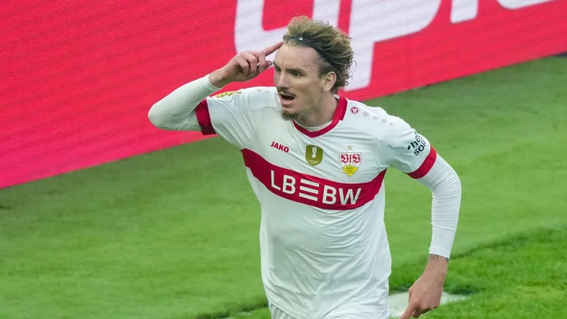 St&uuml;rmer Nick Woltemade w&uuml;rde gern vom VfB Stuttgart zum FC Bayern wechseln. - &copy; S&ouml;ren Stache/dpa