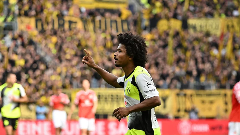 Karim Adeyemi hatte zuletzt viel Grund zur Freude. - &copy; Torsten Silz/dpa