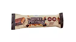 Auch der Proteinriegel "Caramel Crunch" von More Nutrition enthält einen hohen Anteil an Zuckeraustauschstoffen. - © Verbraucherzentrale Hamburg
