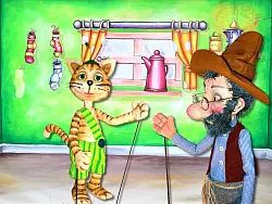 Wecken gute Laune bei Gro&szlig; und Klein: Pettersson und Findus. - &copy; Puppentheater vom Rabenberg