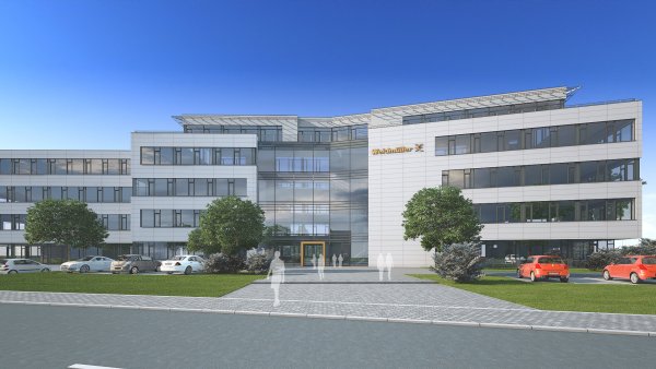 <p>So sieht es an der Klingenbergstraße künftig aus: Das Kunden- und Technologiezentrum in Detmold soll ein Aushängeschild für Weidmüller werden.</p> 
- © Merwitz