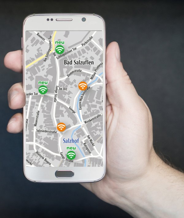 WLAN Innenstadt Bad Salzufeln - © maps4news.com / Montage: Oliver Wendtland