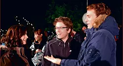 Christian Ditter (M.) mit seinen Hauptdarstellern Lily Collins und Sam Claflin - &copy; Foto: Constantin