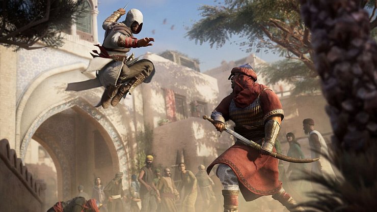 Offene Kämpfe sind deutlich fordernder als in den meisten Vorgängern. So wird gekonntes Leisetreten (und lautloses Ausschalten) wieder wichtiger. - © Ubisoft