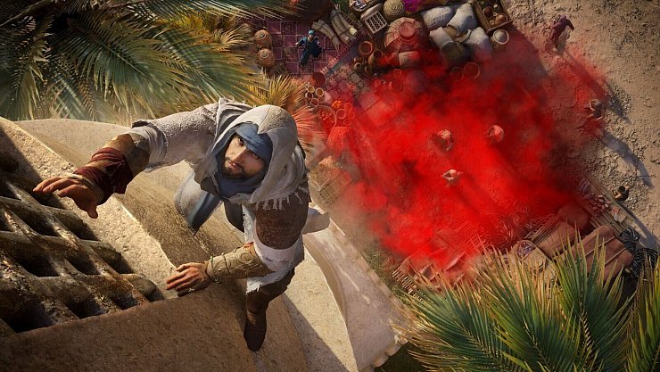 Mit Ablenkungsmanövern und der richtigen Planung entkommen wir unseren Gegnern mit gekonnten Parkour-Fähigkeiten. - © Ubisoft