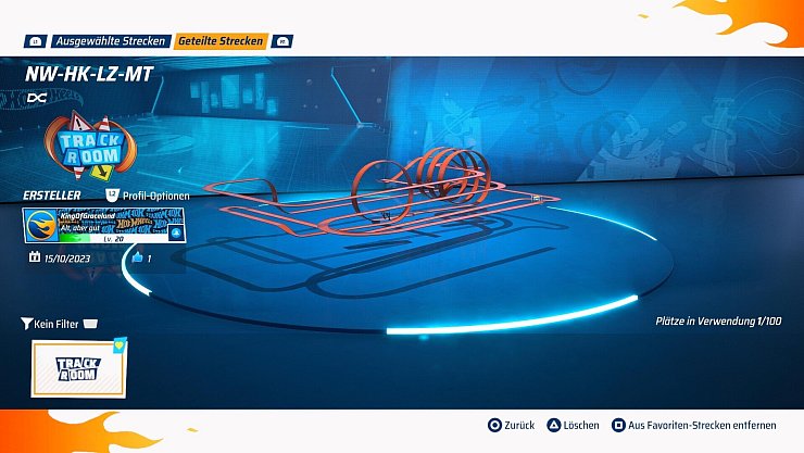 Im Track-Builder haben wir diese ultraschwierige Bahn gebaut, die nun online von bis zu zwölf Fahrerinnen und Fahrern gemeistert werden kann. Wir sehen uns da, oder? - © Mattel