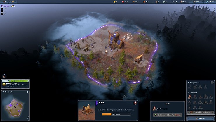 Zu Beginn ist die Insel gänzlich unerforscht. - © Shiro Games