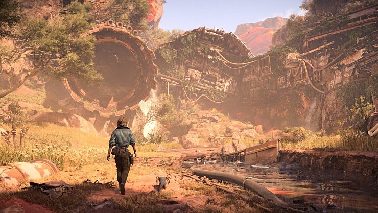 Wer viel erkundet, wird mit versteckten Orten wie diesem Raumschiff-Wrack belohnt – und mit allem, was wir darin finden. - © Ubisoft/Massive