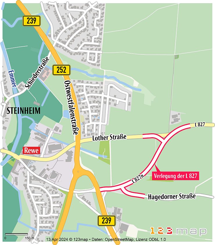 Durch die Verlegung der L827 gelangen Verkehrsteilnehmer aus Richtung Lothe künftig schneller auf die Bundesstraßen 252 und 239. - © Grafik: Oliver Wendtland